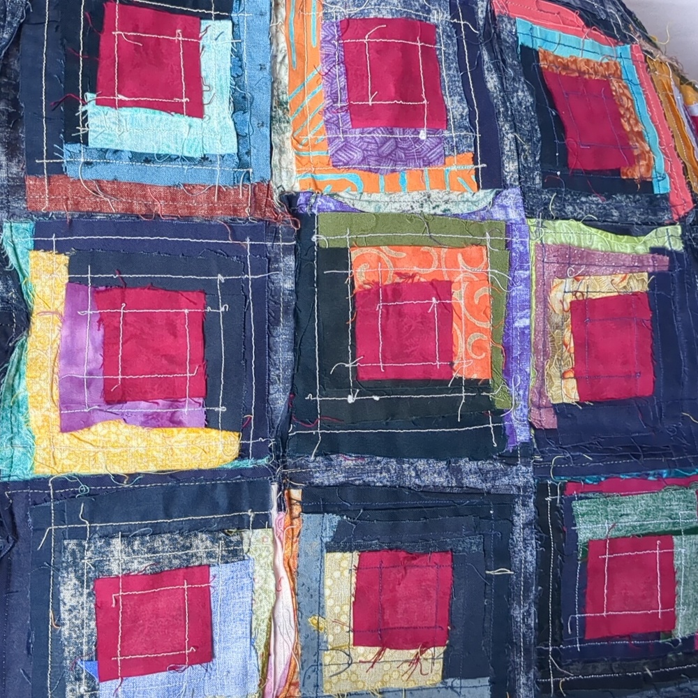 Log cabin pieced quilt top - Picture 11 of 16